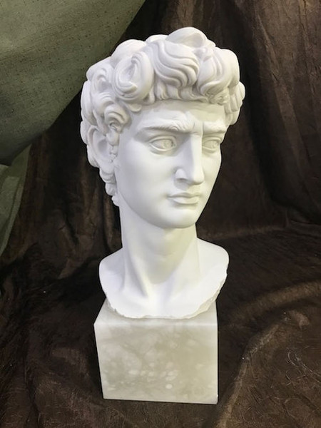 David Bust Staue Portrait Marble by Michelangelo imported Italy